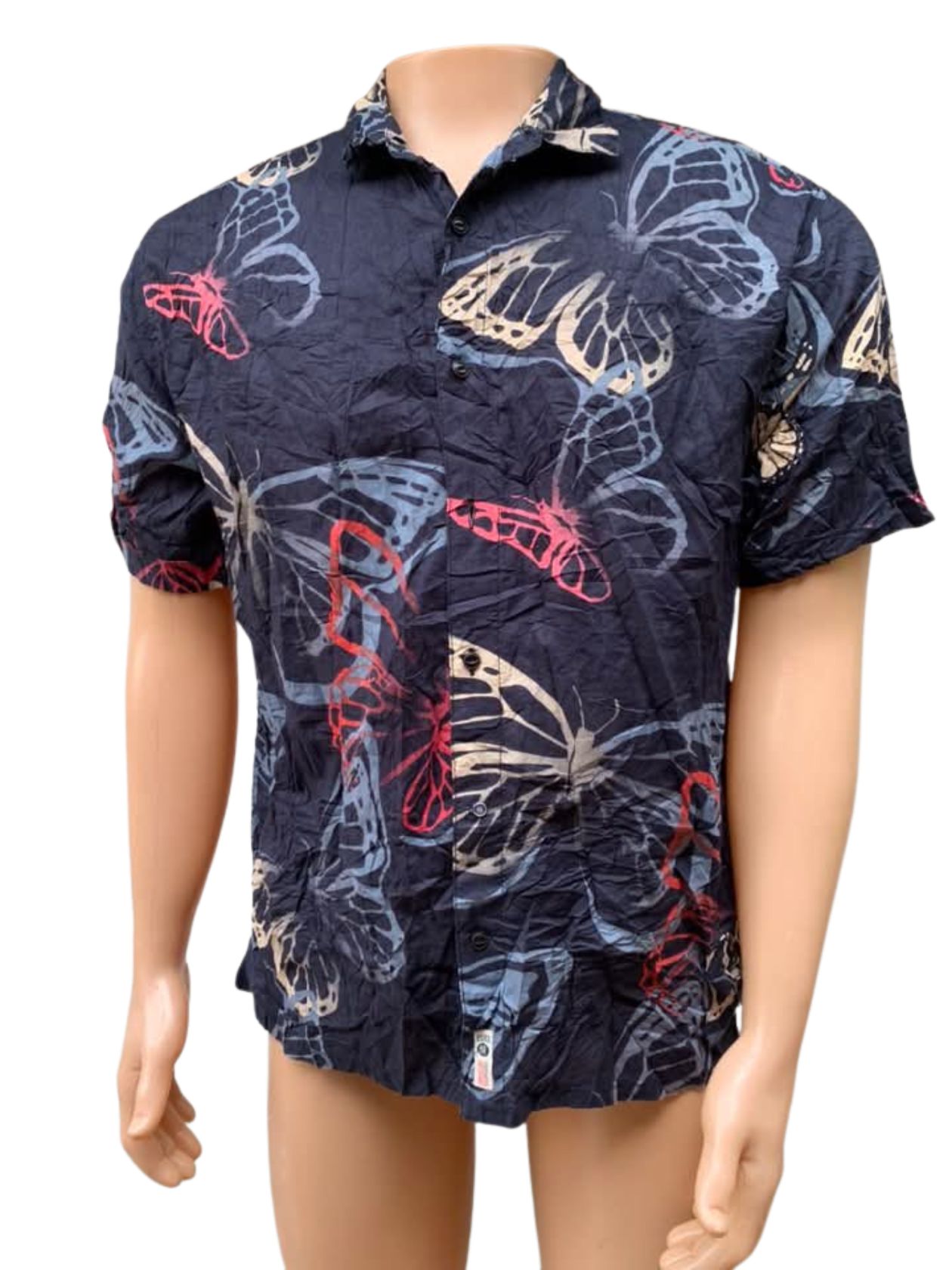 Metamorph Mode" Butterfly Button-Up Shirt (Chest 37–42)